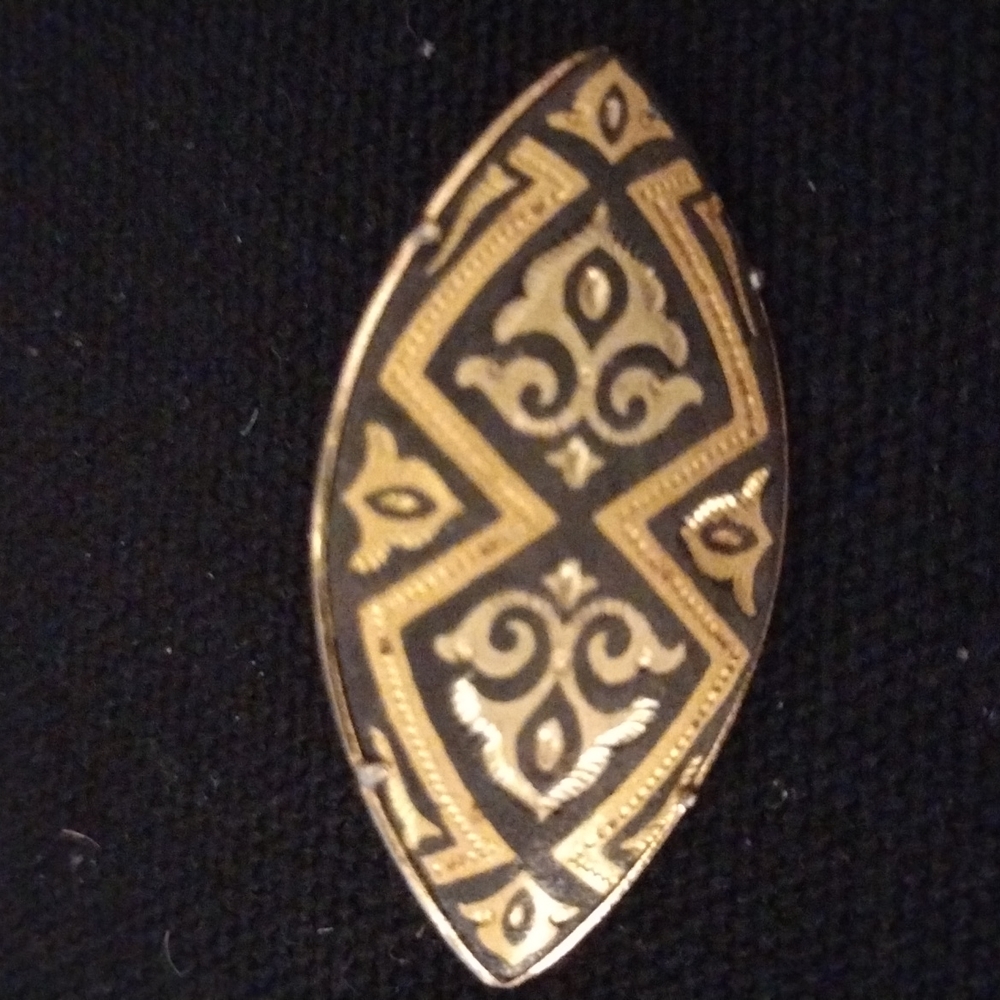 Vintage Damascene Brooch